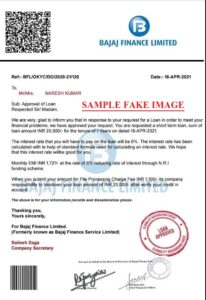 Bajaj Fake Loan Letter